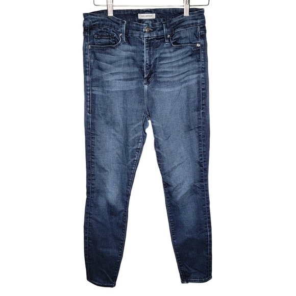 Good American 6 / 28 Good Waist Crop Skinny Women's Dark Wash Denim Blue Jeans - Picture 1 of 5